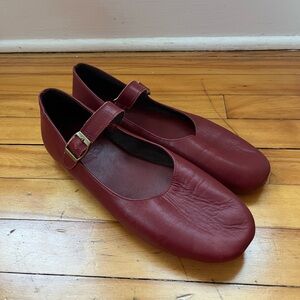Women's Red Flats with Buckle